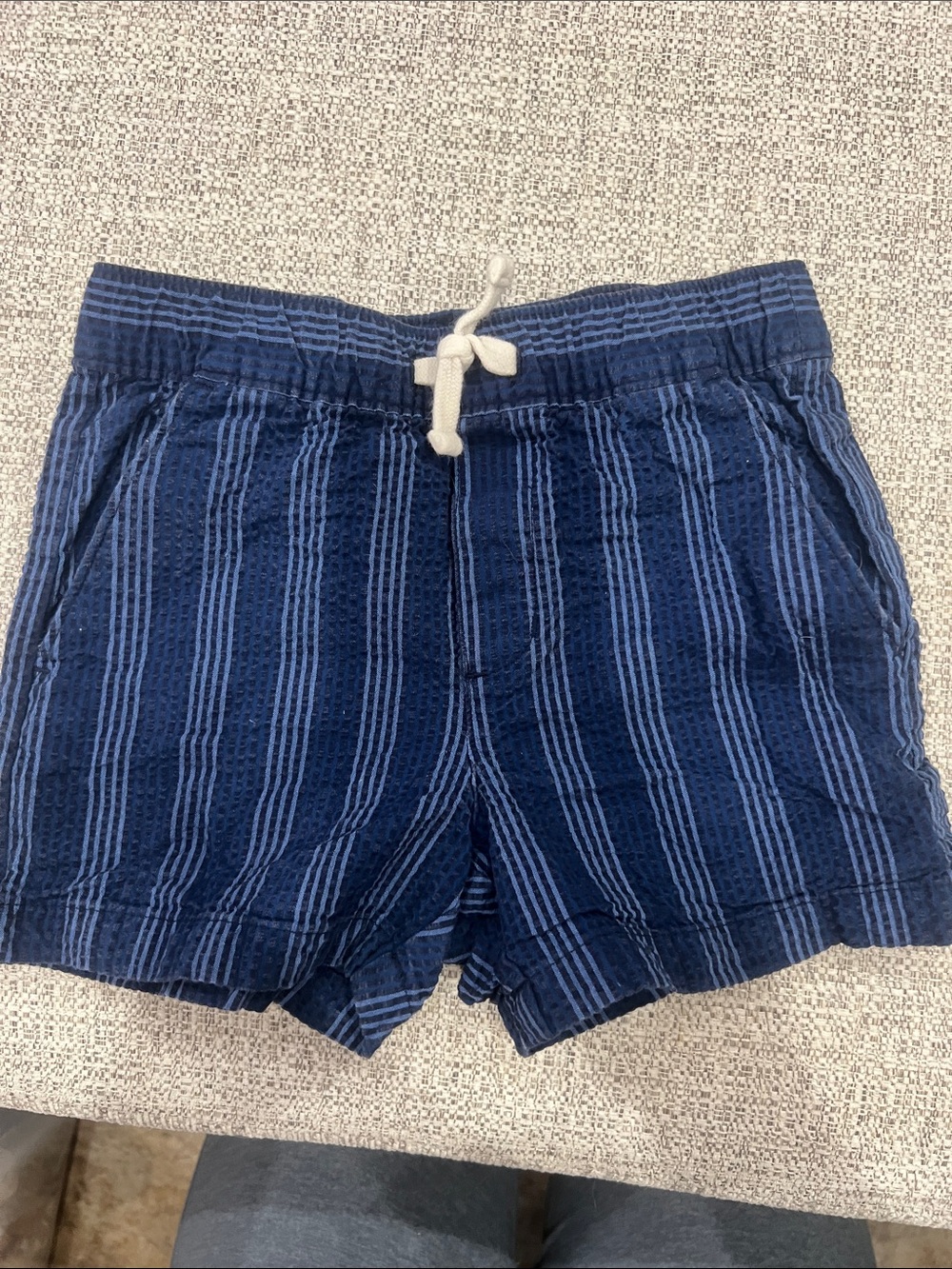 Janie and Jack Navy and Light Blue Striped Shorts